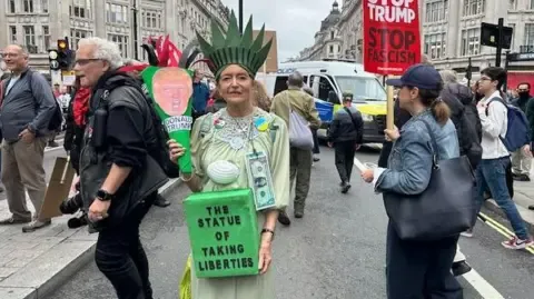 Countless Demonstrators Converge in Central London to Denounce Donald Trump's Second State Visit